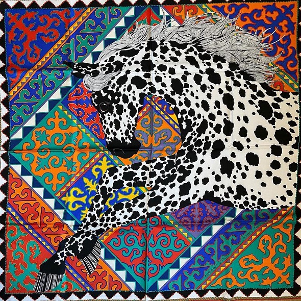 Hermes 90cm Square Scarf Appaloosa Des Steppes