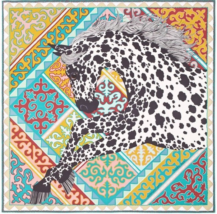 Hermes 90cm Square Scarf Appaloosa Des Steppes