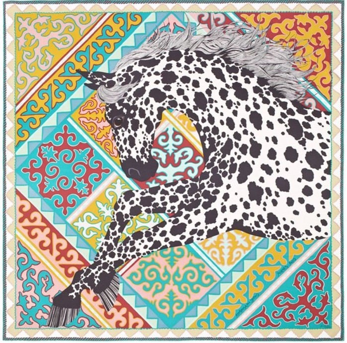 Hermes 90cm Square Scarf Appaloosa Des Steppes