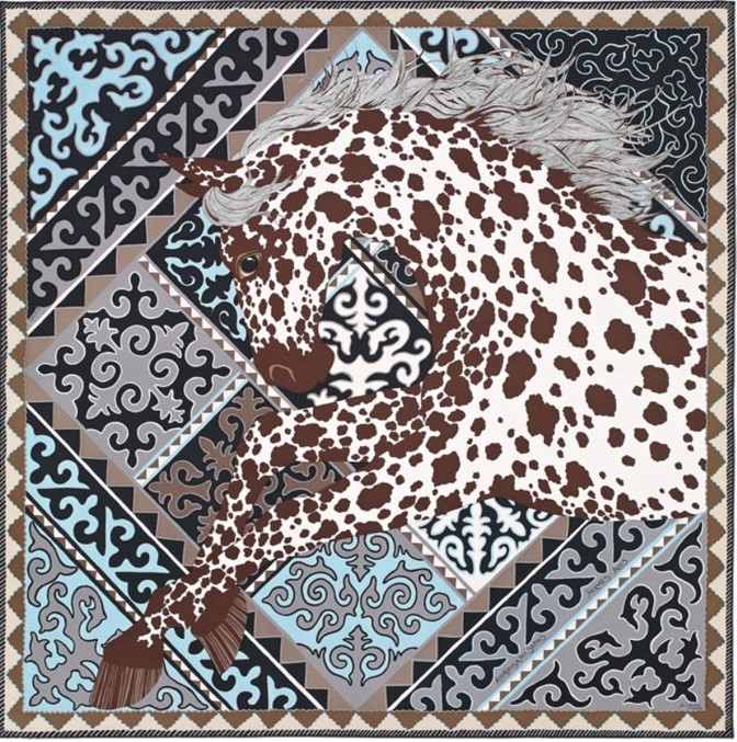 Hermes 90cm Square Scarf Appaloosa Des Steppes