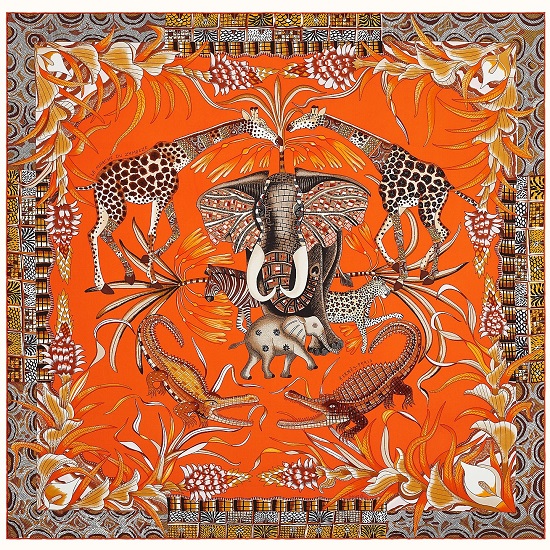 Hermes 90cm Square Scarf La Marche du Zambeze