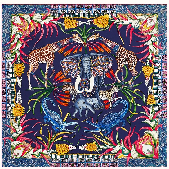 Hermes 90cm Square Scarf La Marche du Zambeze