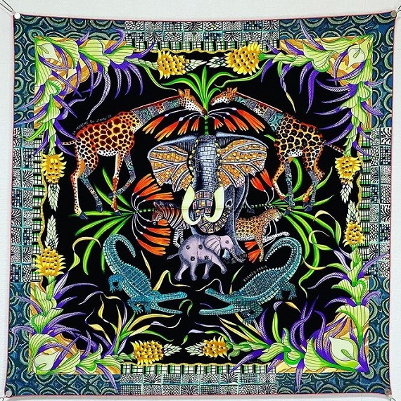 Hermes 90cm Square Scarf La Marche du Zambeze