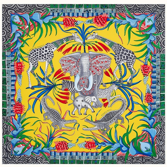 Hermes 90cm Square Scarf La Marche du Zambeze