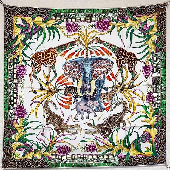 Hermes 90cm Square Scarf La Marche du Zambeze