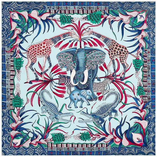 Hermes 90cm Square Scarf La Marche du Zambeze