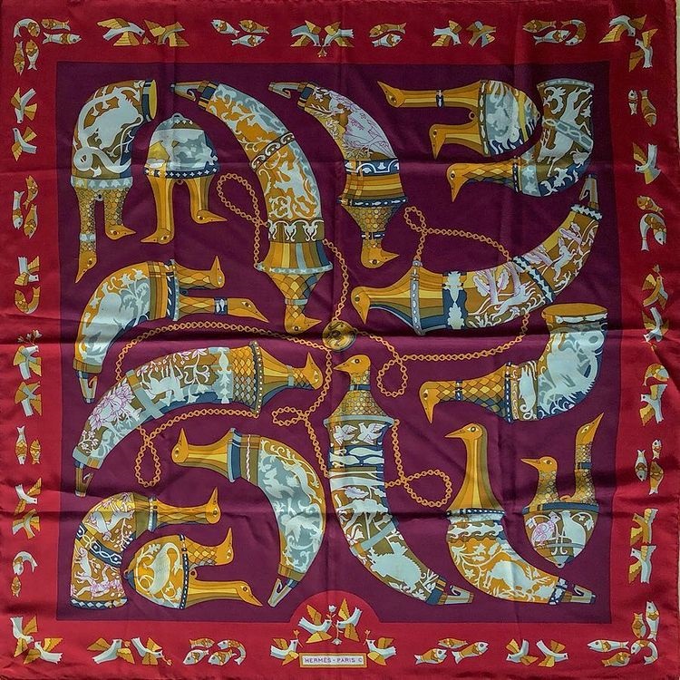 Hermes 90cm Square Scarf Rhytons