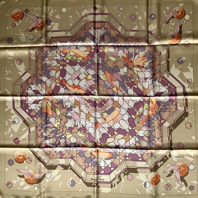 Hermes 90cm Square Scarf Sous Les Orangers