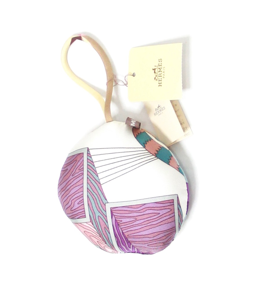 Hermes Multicolore Silk Petit H Circle Bag Charm