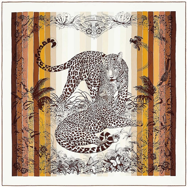 Hermes 90cm Square Scarf Jungle Love Rainbow