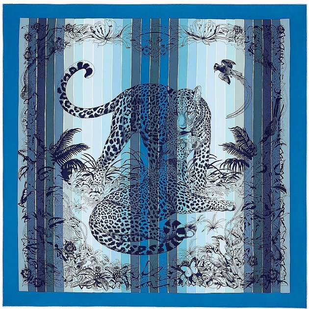 Hermes 90cm Square Scarf Jungle Love Rainbow