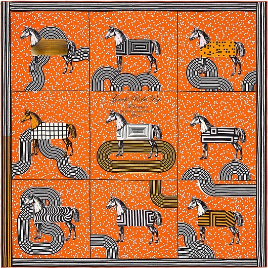 Hermes 90cm Square Scarf Garde-Robe Pop