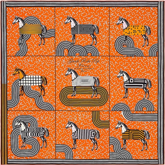 Hermes 90cm Square Scarf Garde-Robe Pop