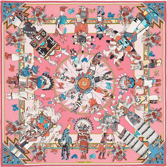 Hermes 90cm Square Scarf Kachinas (Wash)