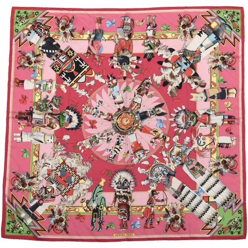 Hermes 90cm Square Scarf Kachinas (Wash)