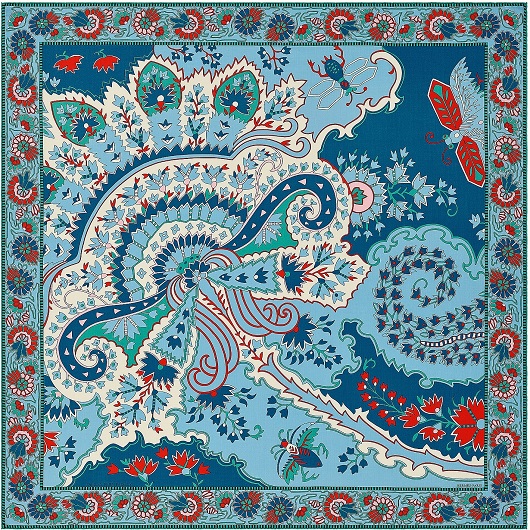 Hermes 140cm Square Scarf Paisley from Paisley