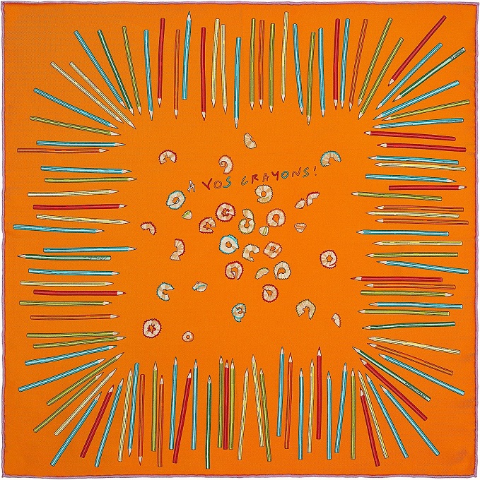 Hermes 45cm Square Scarf A vos Crayons