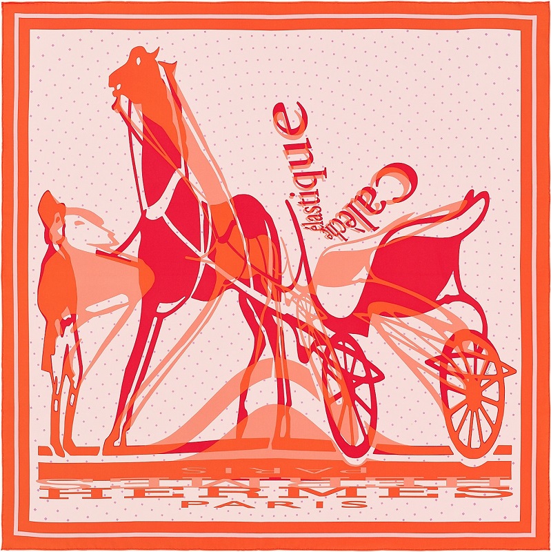 Hermes 90cm Square Scarf Caleche Elastique Remix