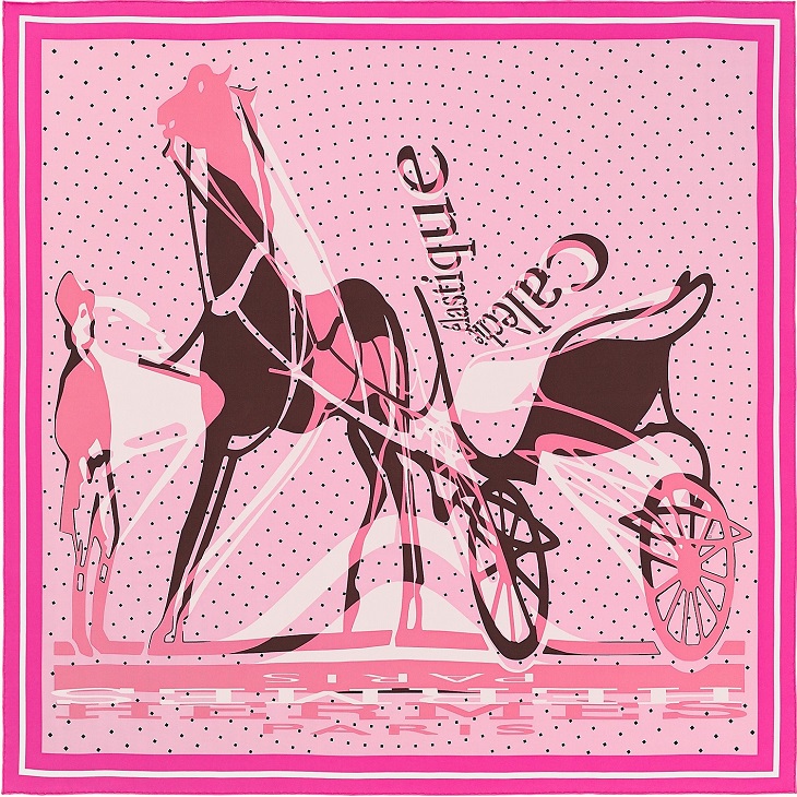 Hermes 90cm Square Scarf Caleche Elastique Remix