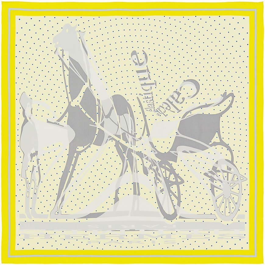 Hermes 90cm Square Scarf Caleche Elastique Remix