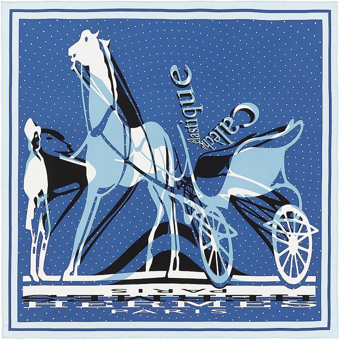 Hermes 90cm Square Scarf Caleche Elastique Remix