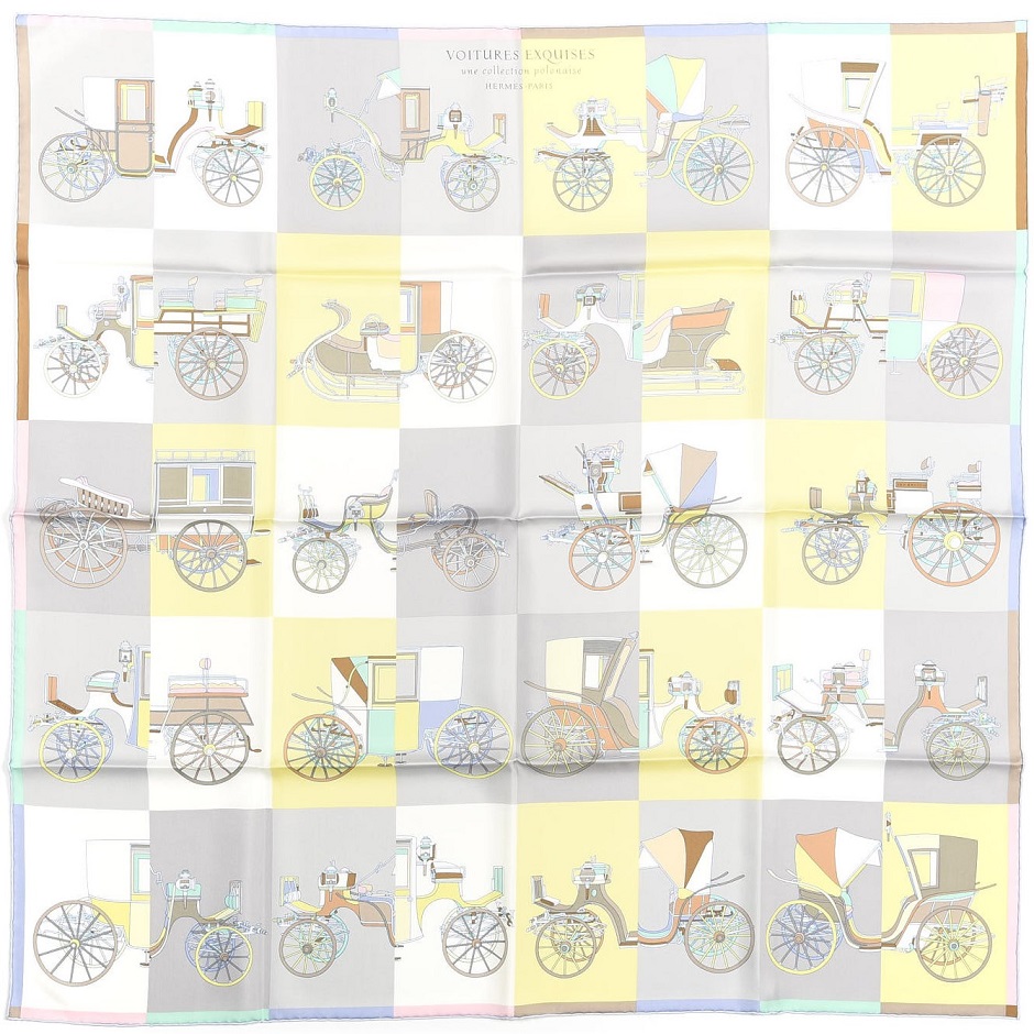 Hermes 90cm Square Scarf Voitures Exquises
