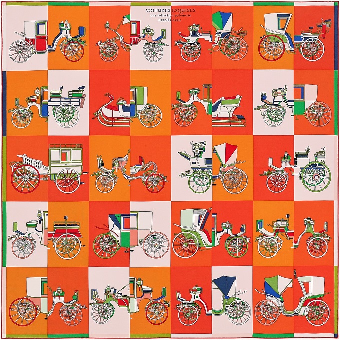 Hermes 90cm Square Scarf Voitures Exquises