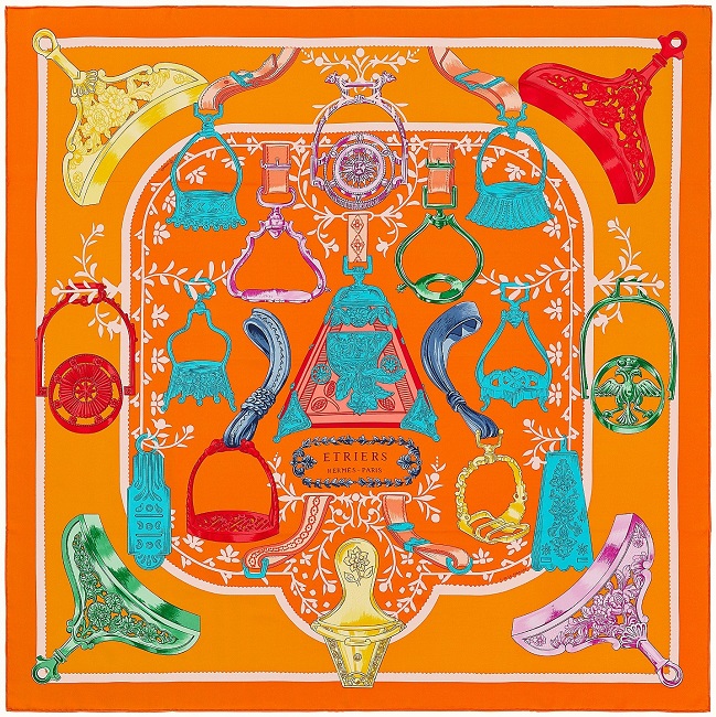 Hermes 90cm Square Scarf Etriers Remix