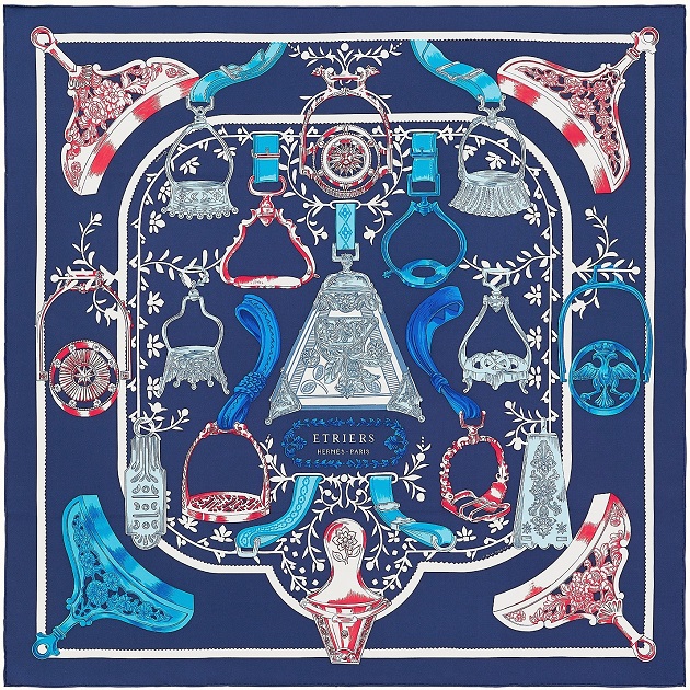 Hermes 90cm Square Scarf Etriers Remix