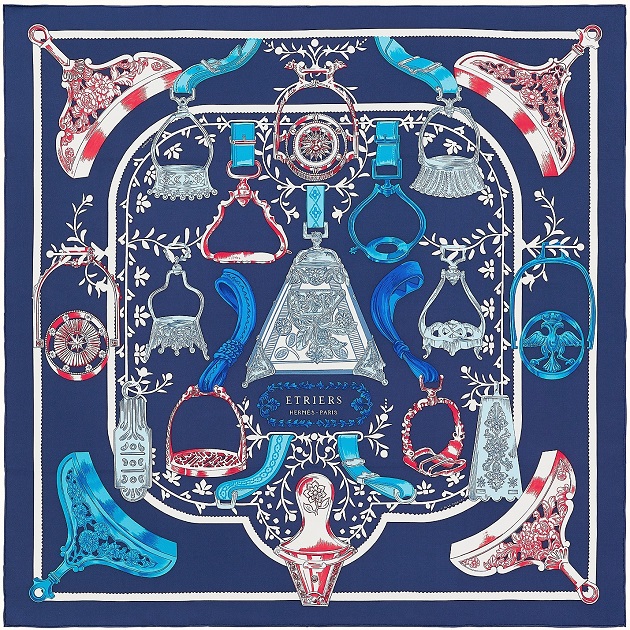 Hermes 90cm Square Scarf Etriers Remix