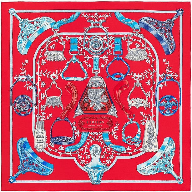 Hermes 90cm Square Scarf Etriers Remix