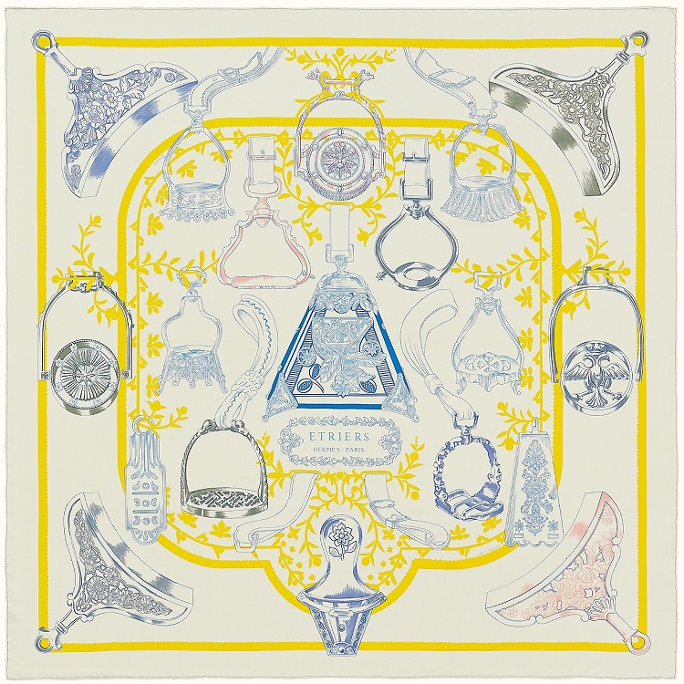 Hermes 90cm Square Scarf Etriers Remix