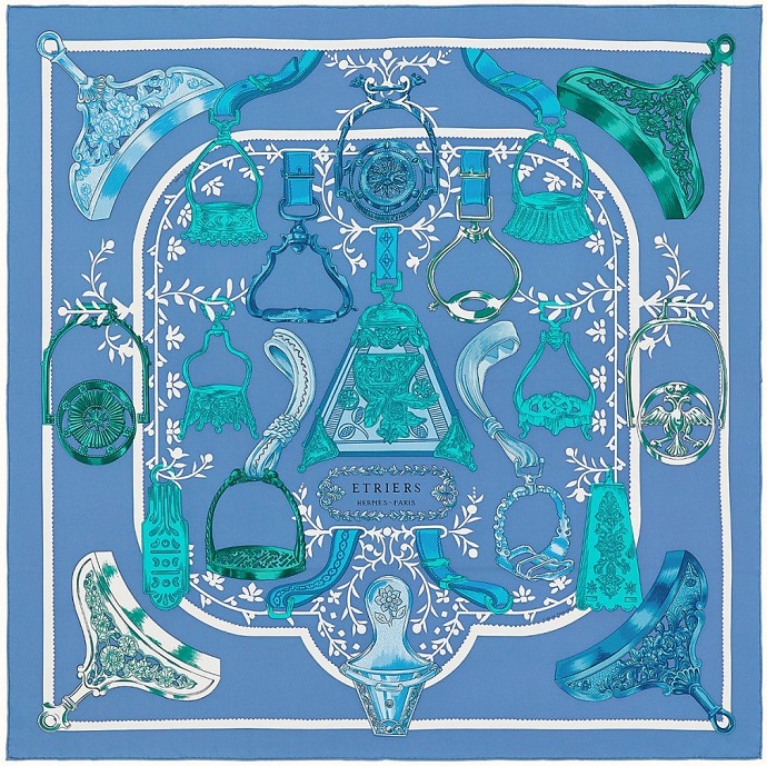 Hermes 90cm Square Scarf Etriers Remix