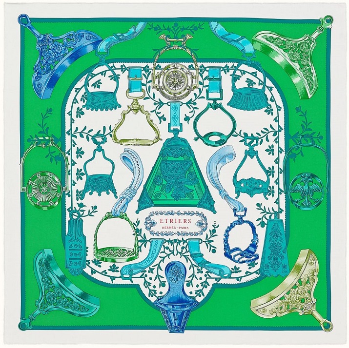 Hermes 90cm Square Scarf Etriers Remix