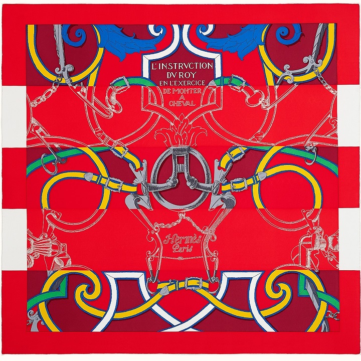 Hermes 90cm Square Scarf L'Instruction du Roy Bayadere