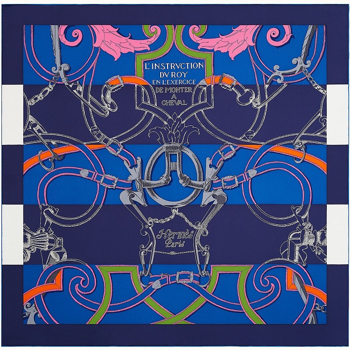 Hermes 90cm Square Scarf L'Instruction du Roy Bayadere