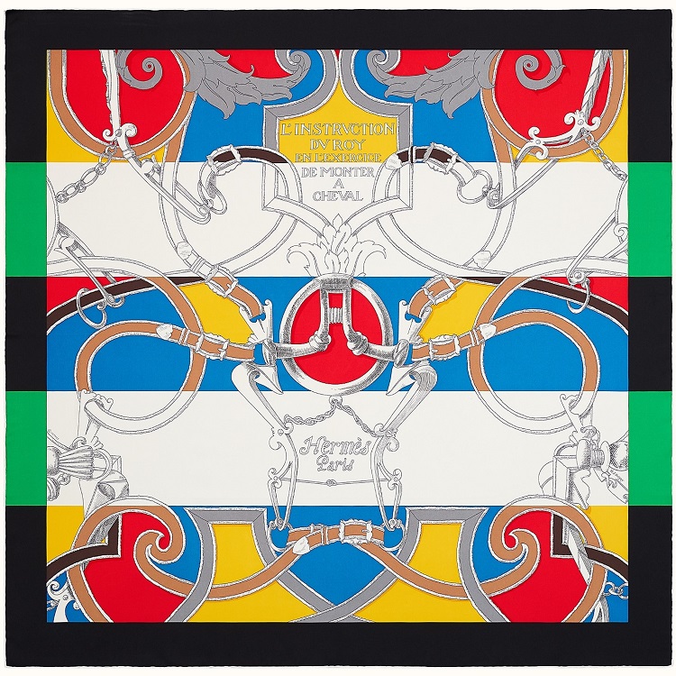 Hermes 90cm Square Scarf L'Instruction du Roy Bayadere