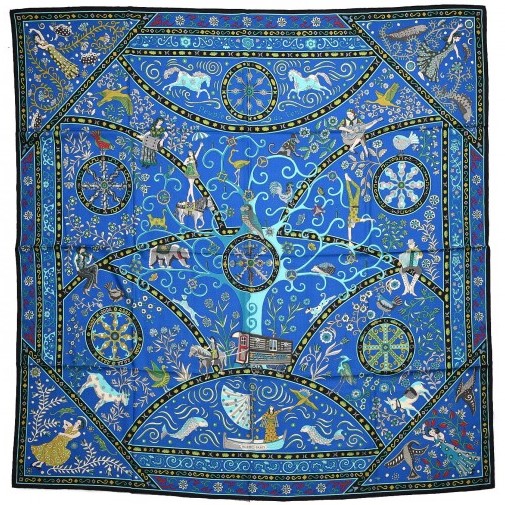 Hermes 140cm Square Scarf Peuple du Vent