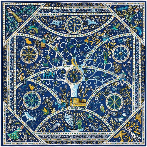 Hermes 140cm Square Scarf Peuple du Vent