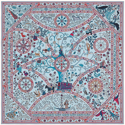 Hermes 140cm Square Scarf Peuple du Vent