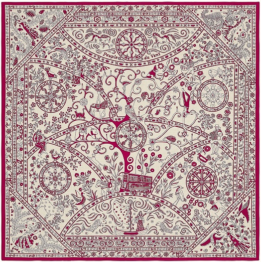 Hermes 140cm Square Scarf Peuple du Vent