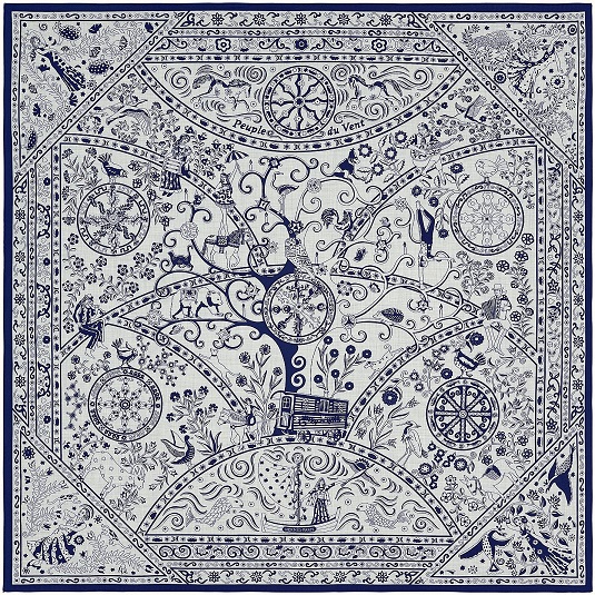 Hermes 140cm Square Scarf Peuple du Vent