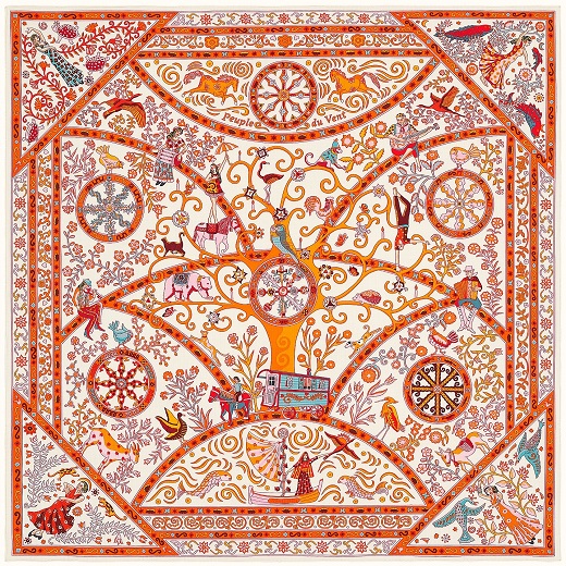 Hermes 140cm Square Scarf Peuple du Vent