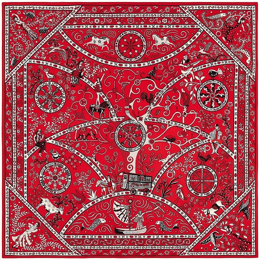 Hermes 140cm Square Scarf Peuple du Vent