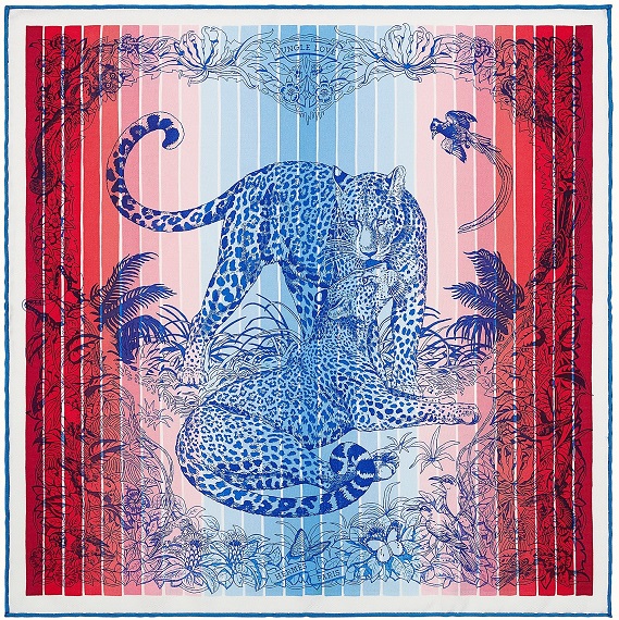 Hermes 45cm Square Scarf Jungle Love Rainbow