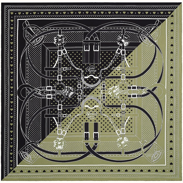 Hermes 70cm Square Scarf Grand Manege Love