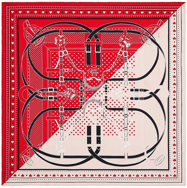 Hermes 70cm Square Scarf Grand Manege Love