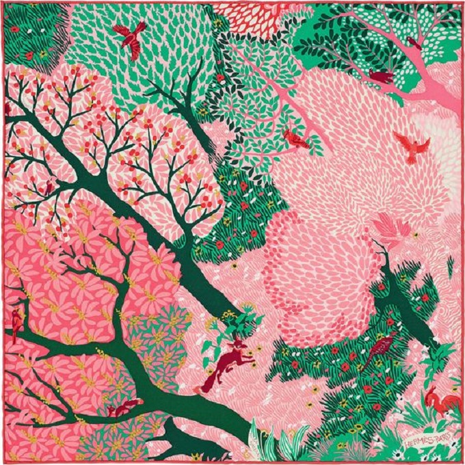 Hermes 45cm Square Scarf Dans un Jardin Anglais