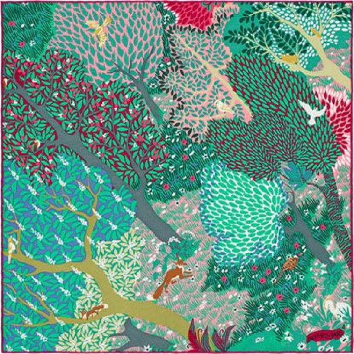 Hermes 45cm Square Scarf Dans un Jardin Anglais