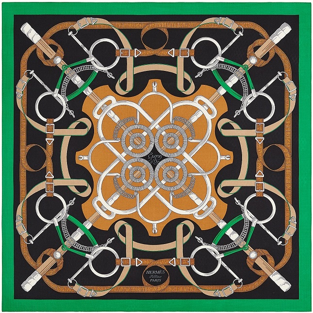 Hermes 140cm Square Scarf Eperon d'Or